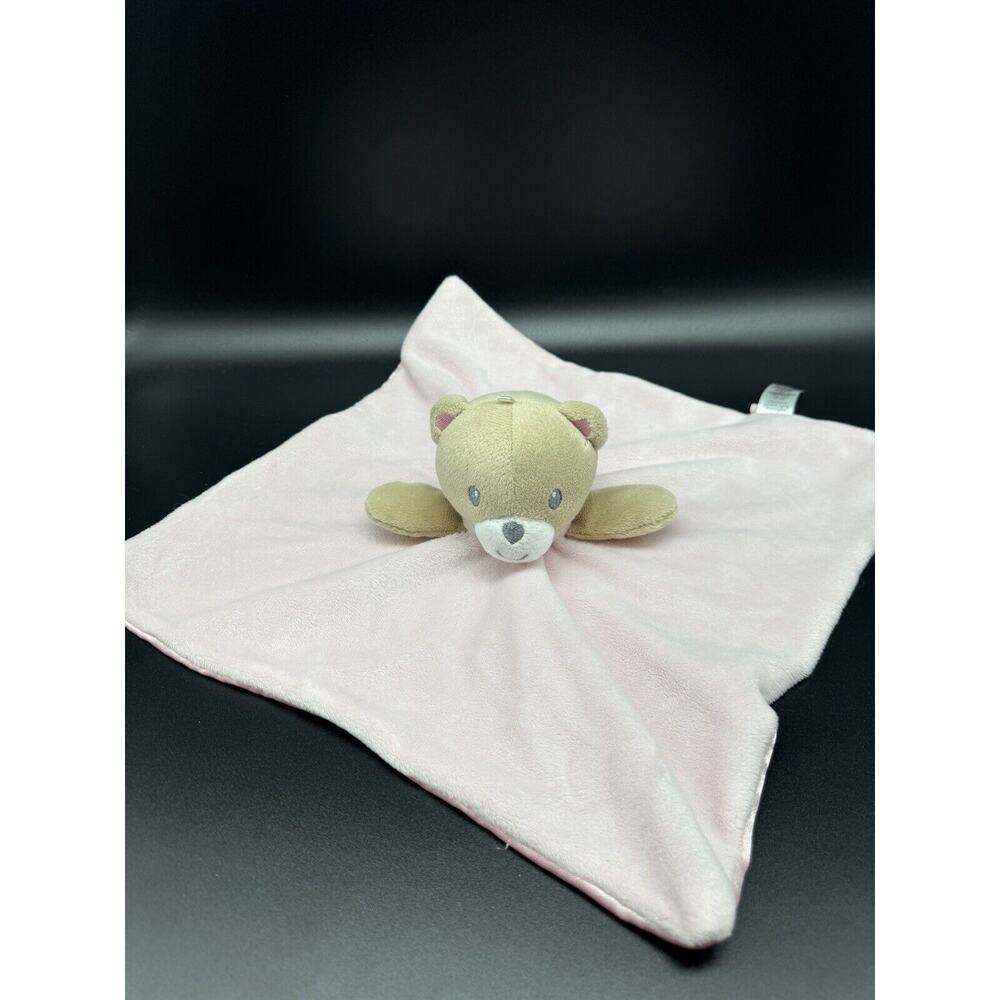 Welcome to the World Soft Teddy Bear Lovey Plush Pink Security Blanket